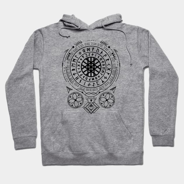 Web of Wyrd | Norse Pagan Symbol Hoodie by CelestialStudio